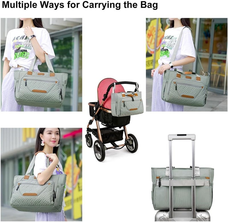 FHELAD Large Diaper Bag Tote with Laptop Compartment - Image 5